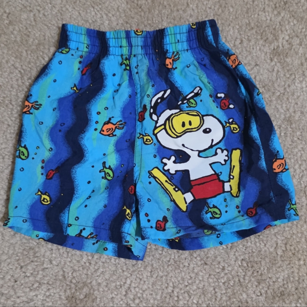 Snoopy Peanuts Vintage Print Swimtrunks 12M